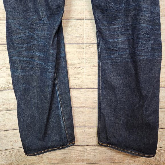 Men's 501 Button Fly Levi's Jeans Dark Wash Size 44 x 30 - Picture 8 of 12